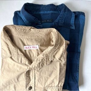 Bundle of 2 Alex Mill Button Down Up Long Sleeve Shirts Medium